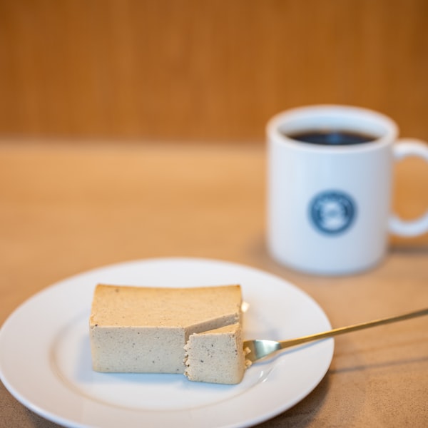 Porción de tarta de queso